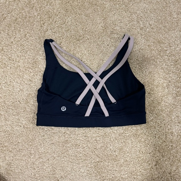 Lululemon Energy Bra Sz 6 in true navy/smoky blush - Picture 3 of 4
